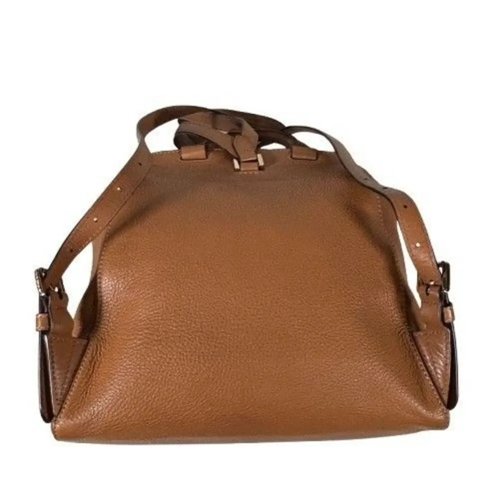 Michael Kors Romy Acorn Brown Pebbled Leather Medium Backpack Handbag